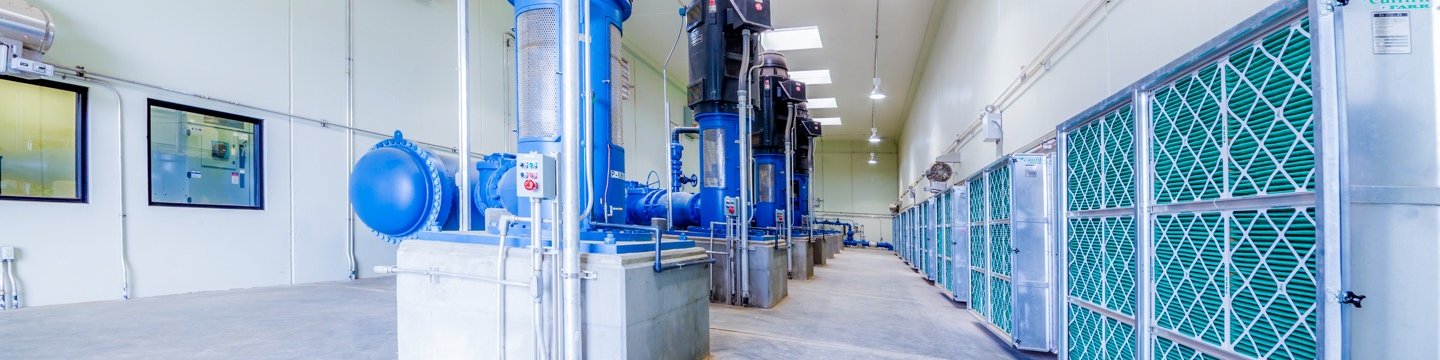 a water treatment plant corridor