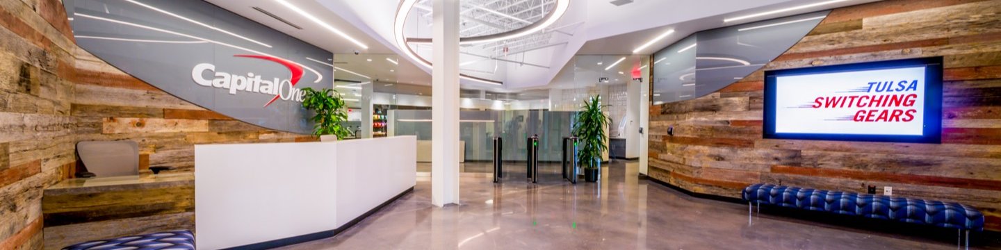 lobby area of a Capital One office