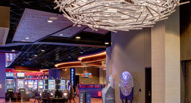 a casino game floor and lounge area