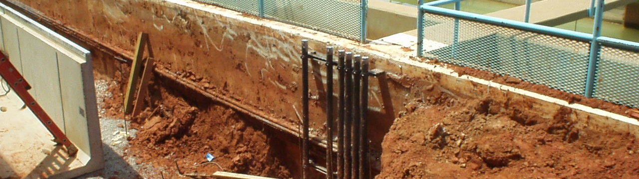 construction at a water treatment plant