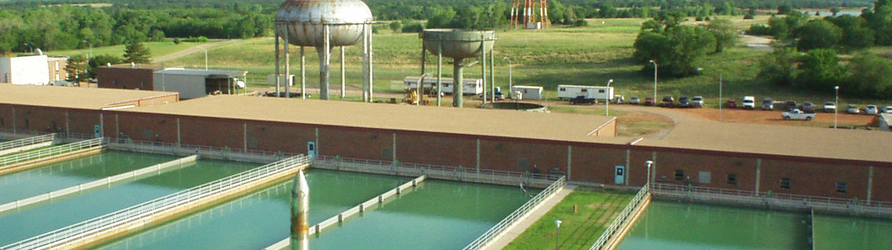 arial view of a water treatment plant