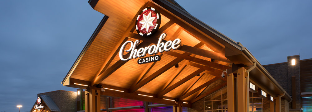 the drop off area at the entrance of a Cherokee casino