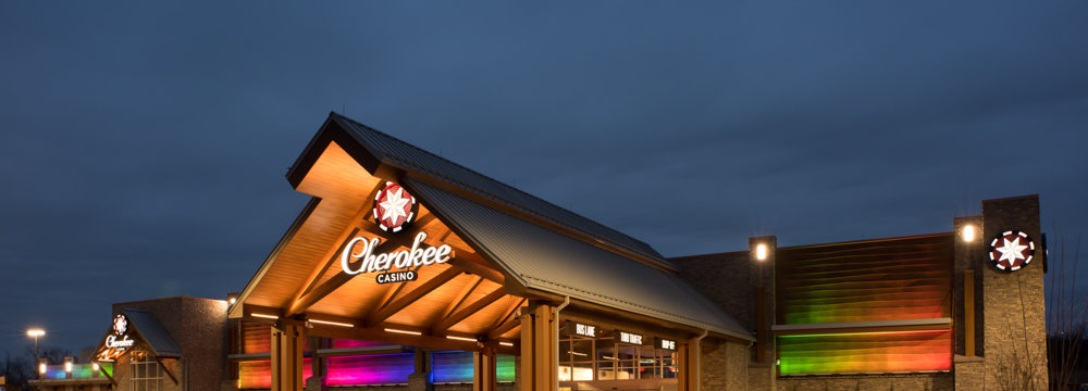 exterior shot of the Cherokee casino and hotel