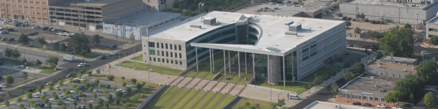 arial view of the oklahoma Federal complex