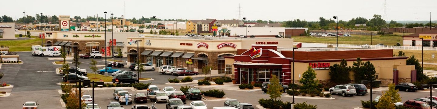 parking lot of a shopping center