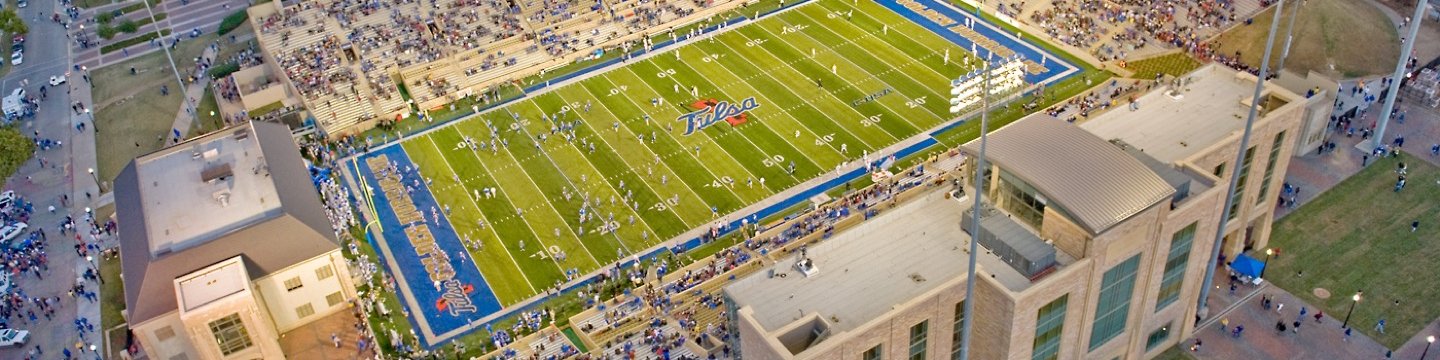 Arial view of TU stadium during a game