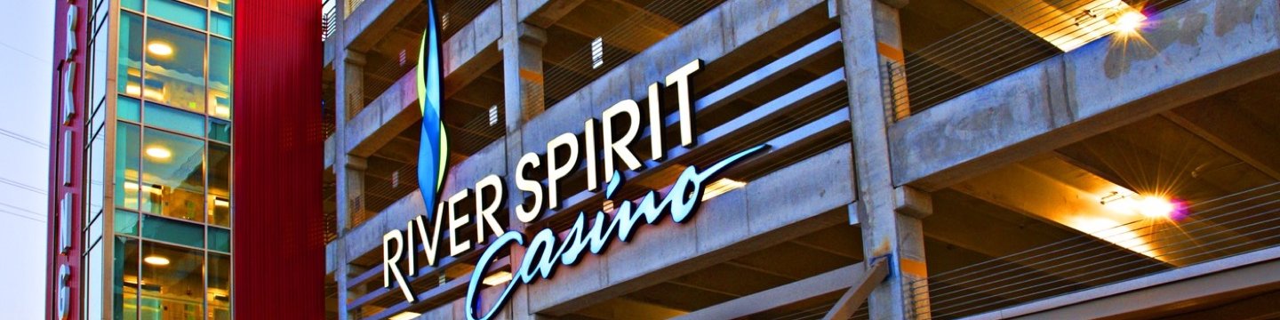 up close exterior of the river spirit casino